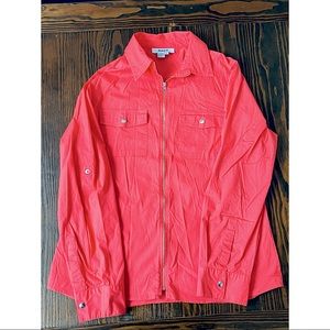 Coral Pink Zip Top